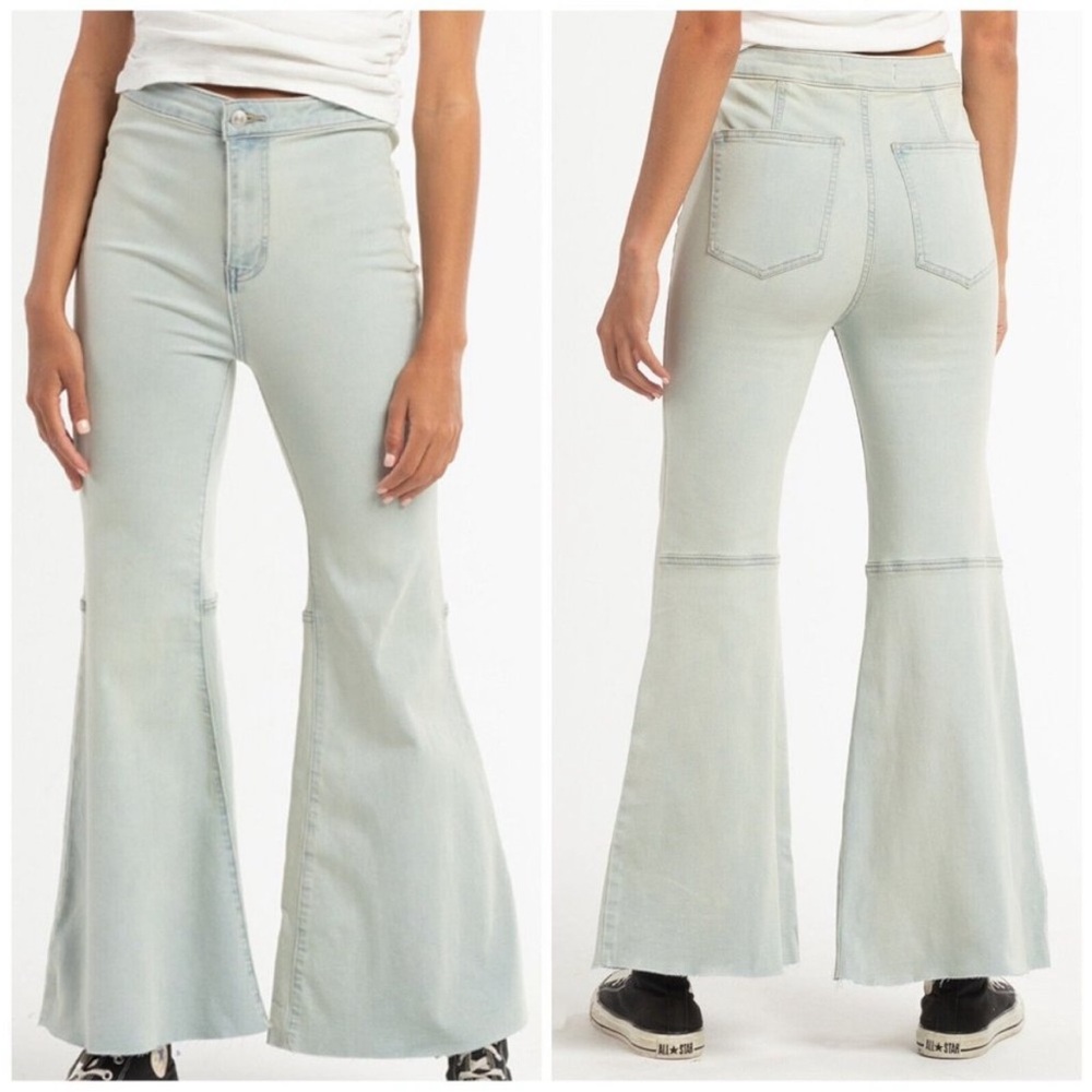 Free People Youthquake Crop Flare Jeans